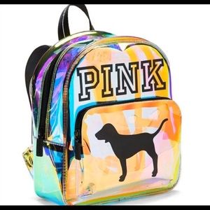 Victoria Secret pink iridescent mini backpack